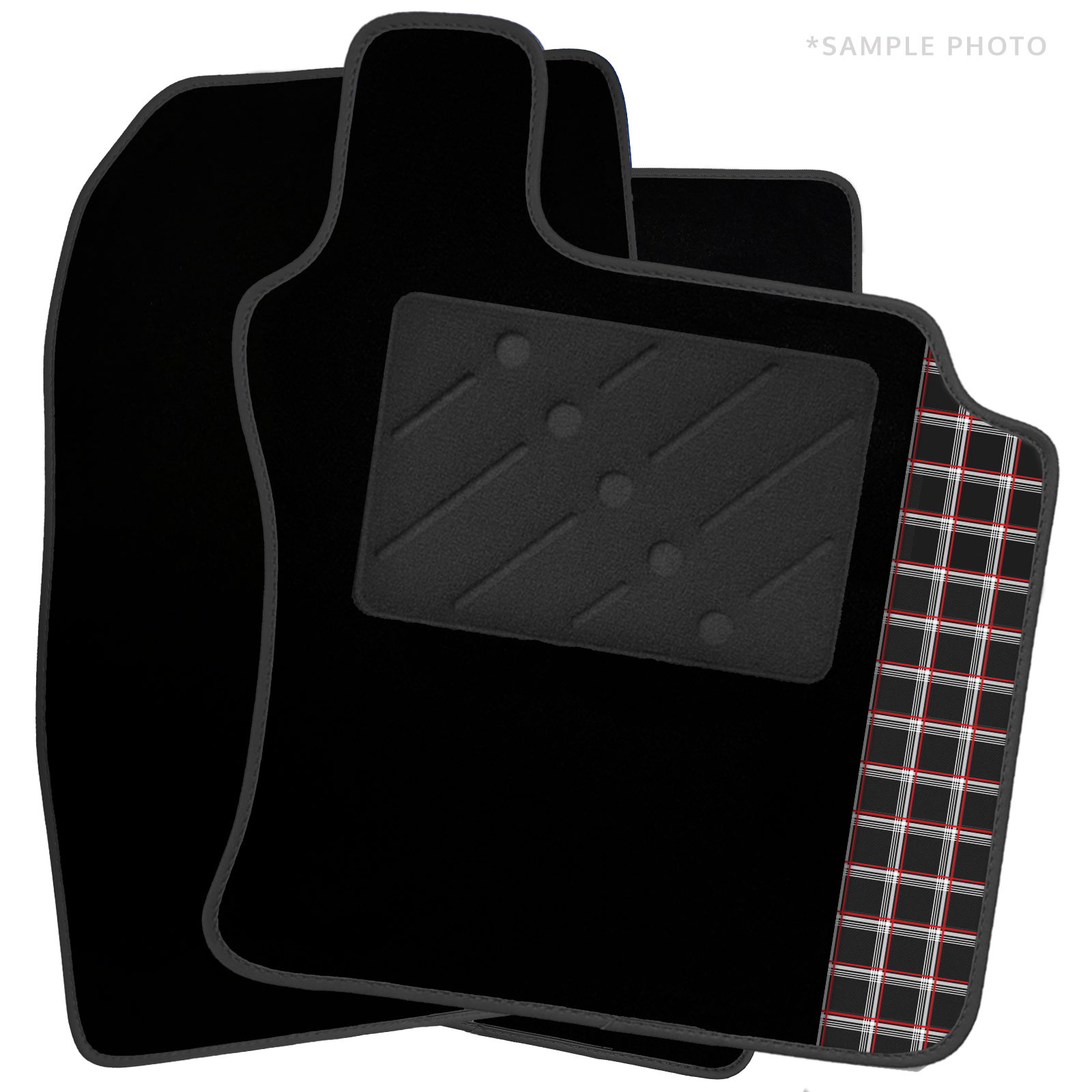 Renault Clio Car Mats 1998 2004 Tailored Black Tartan Logo